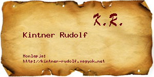Kintner Rudolf névjegykártya
